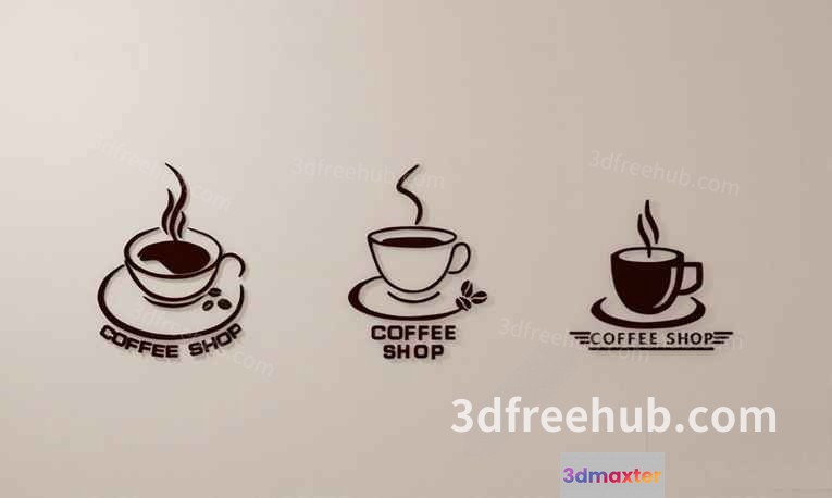The Single Main Subject Is A Coffee Shop Logo 3D Model - 21515 - VRAY Render