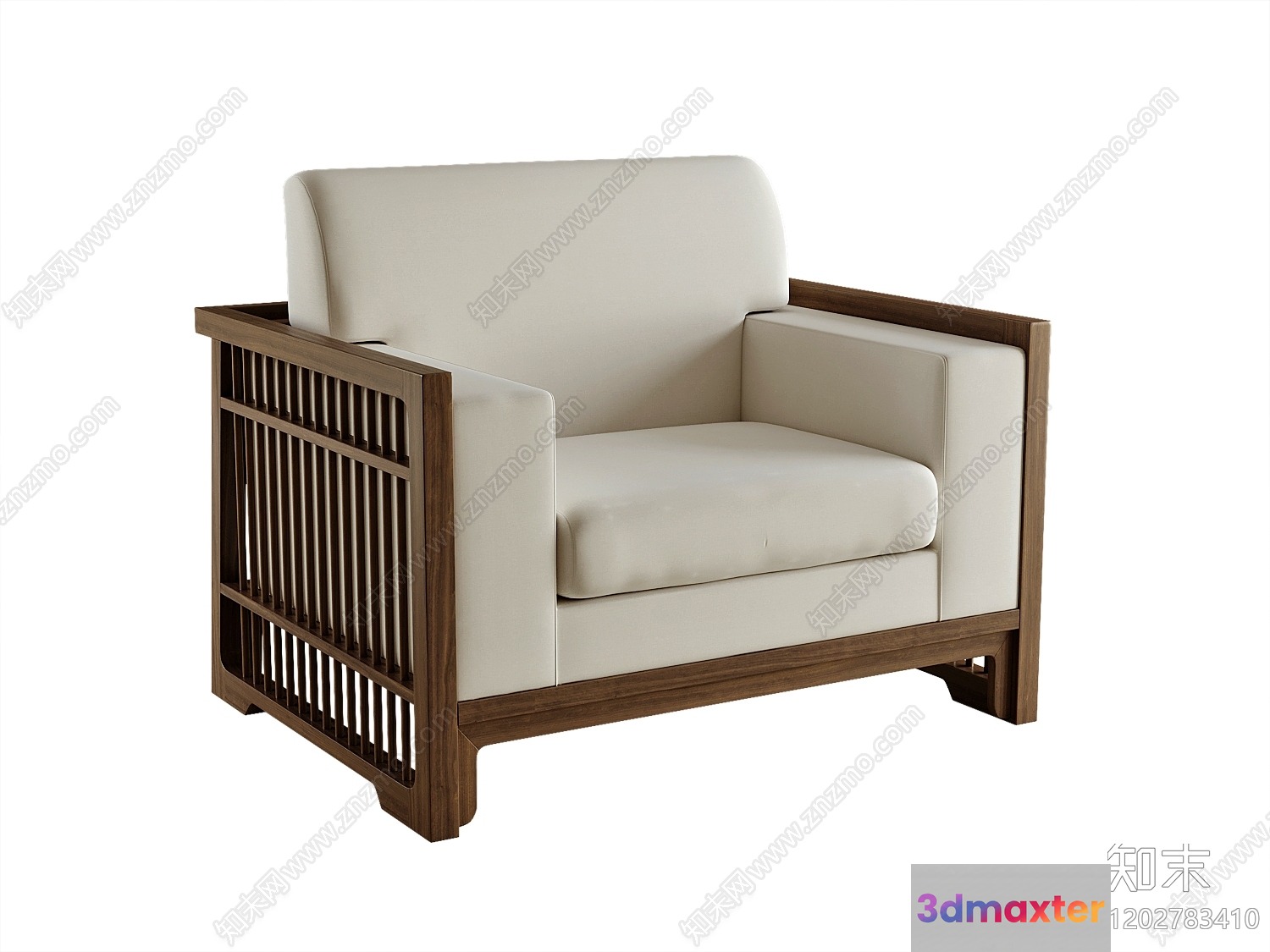 Wooden Sofa 3D Model - 11736 - VRAY Render