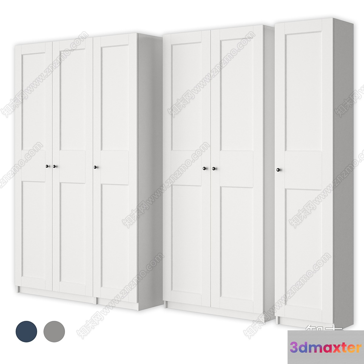 Modern White Wardrobes 3D Model - 8919 - CORONA Render