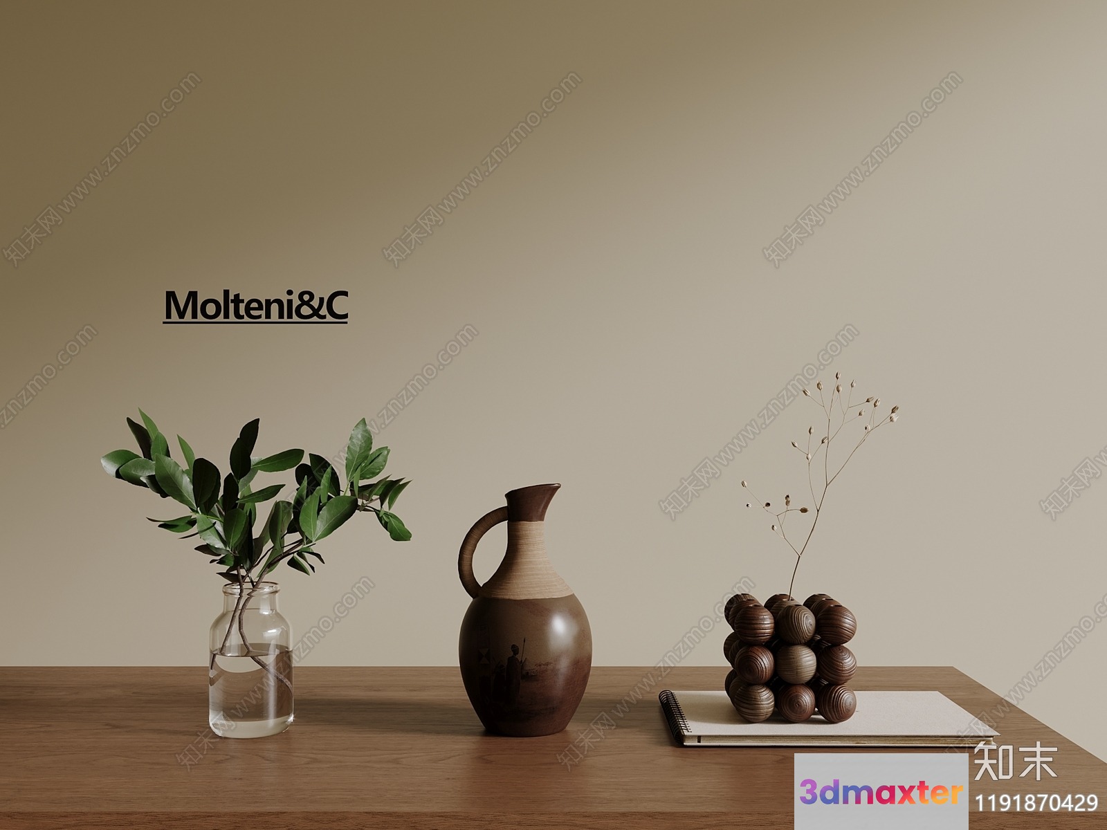 Modern Minimalist Still Life 3D Model - 4370 - VRAY Render