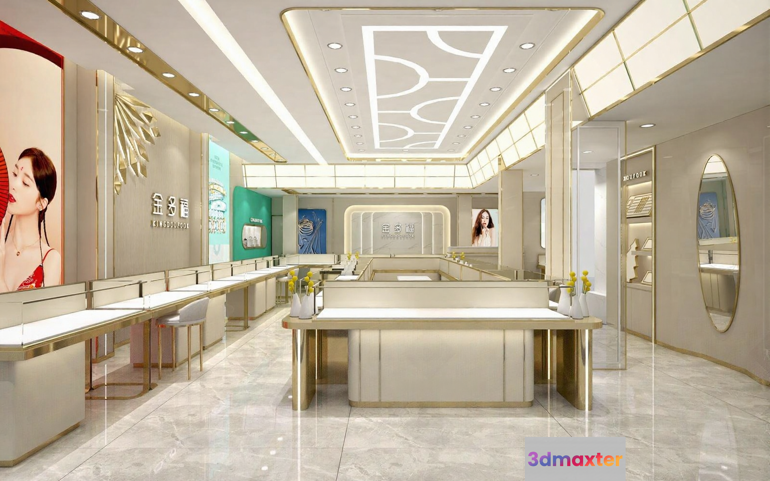 A Modern Jewelry Store 3D Model - 971 - VRAY Render