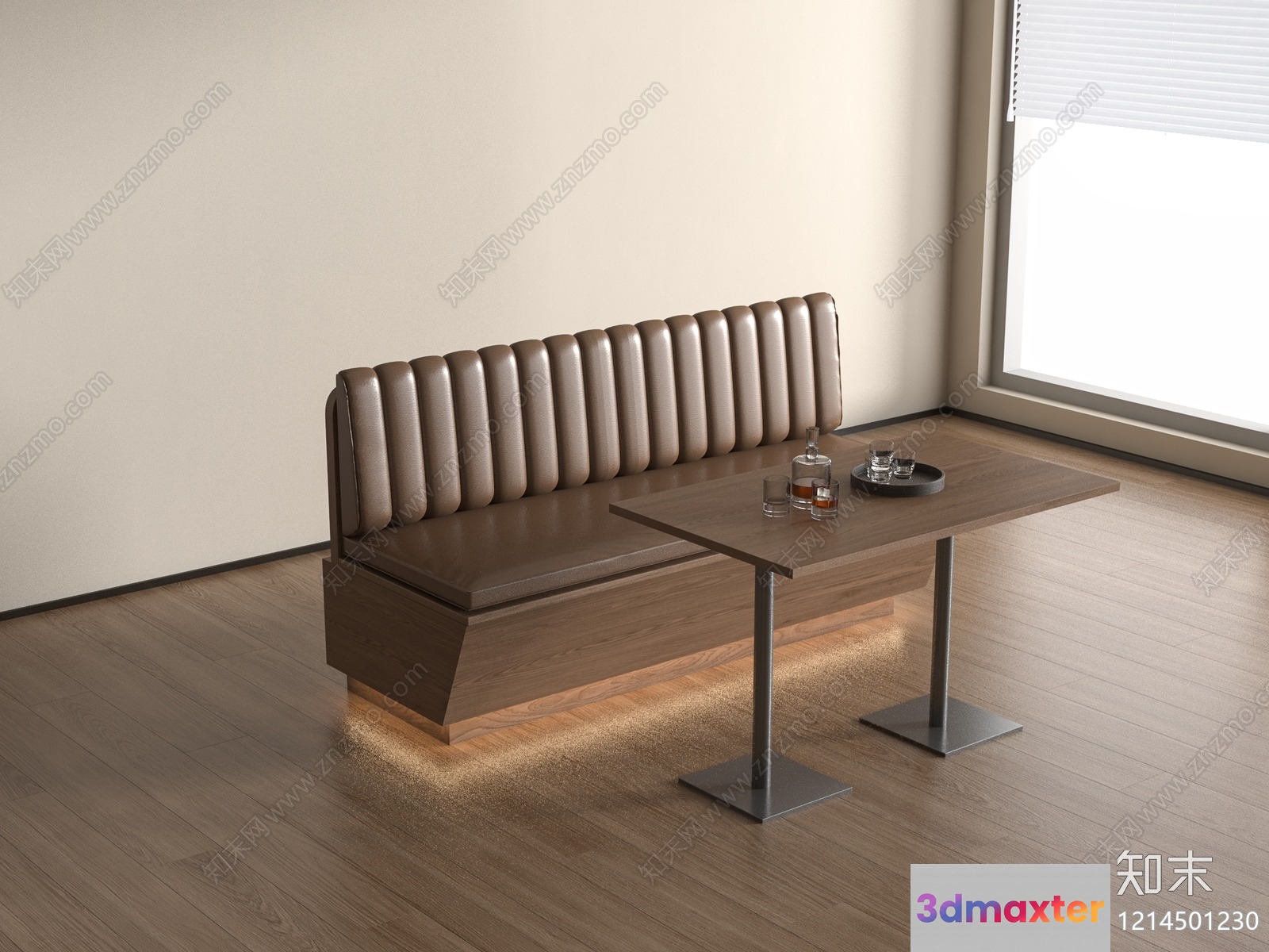 Modern Brown Furniture 3D Model - 9645 - VRAY Render