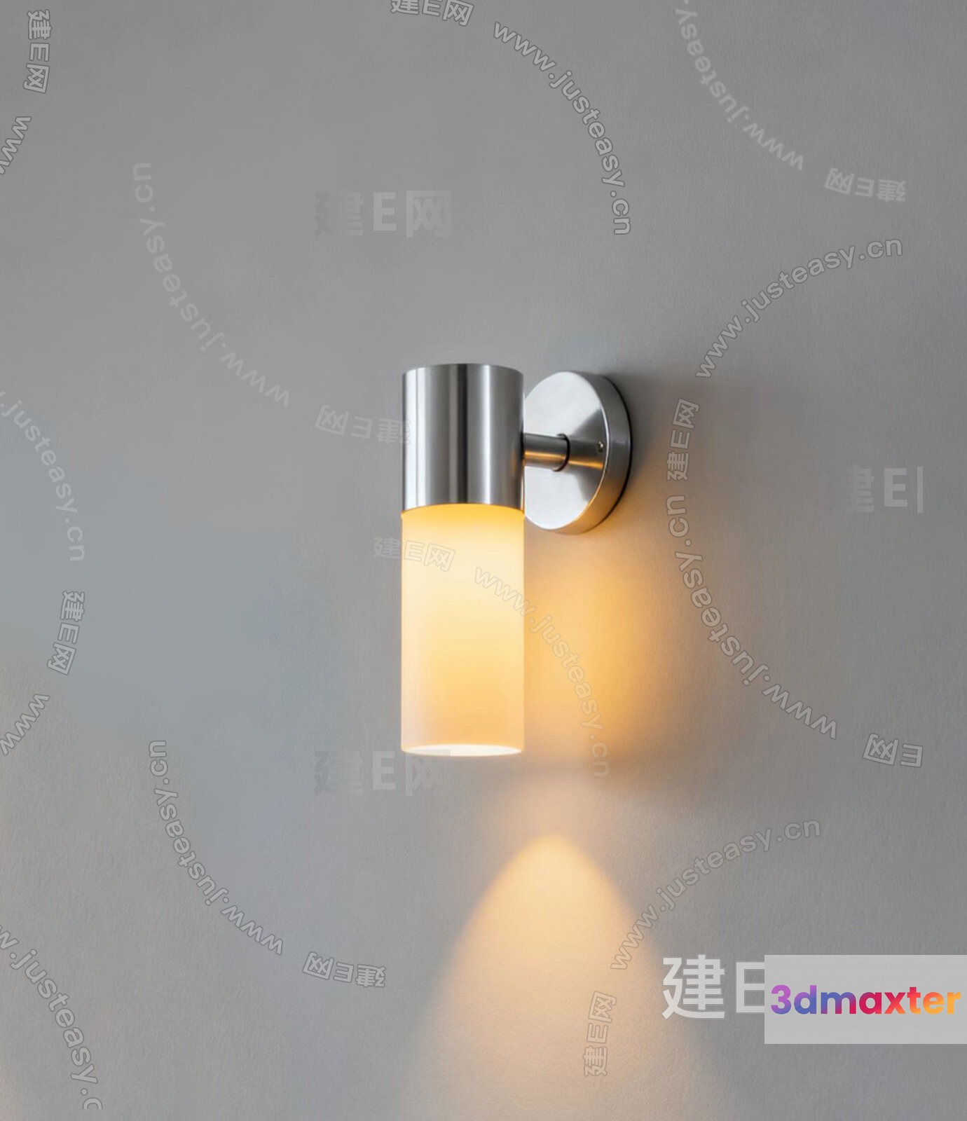 A Light Fixture With A Silver Cylindrical Design 3D Model - 3914 - VRAY Render