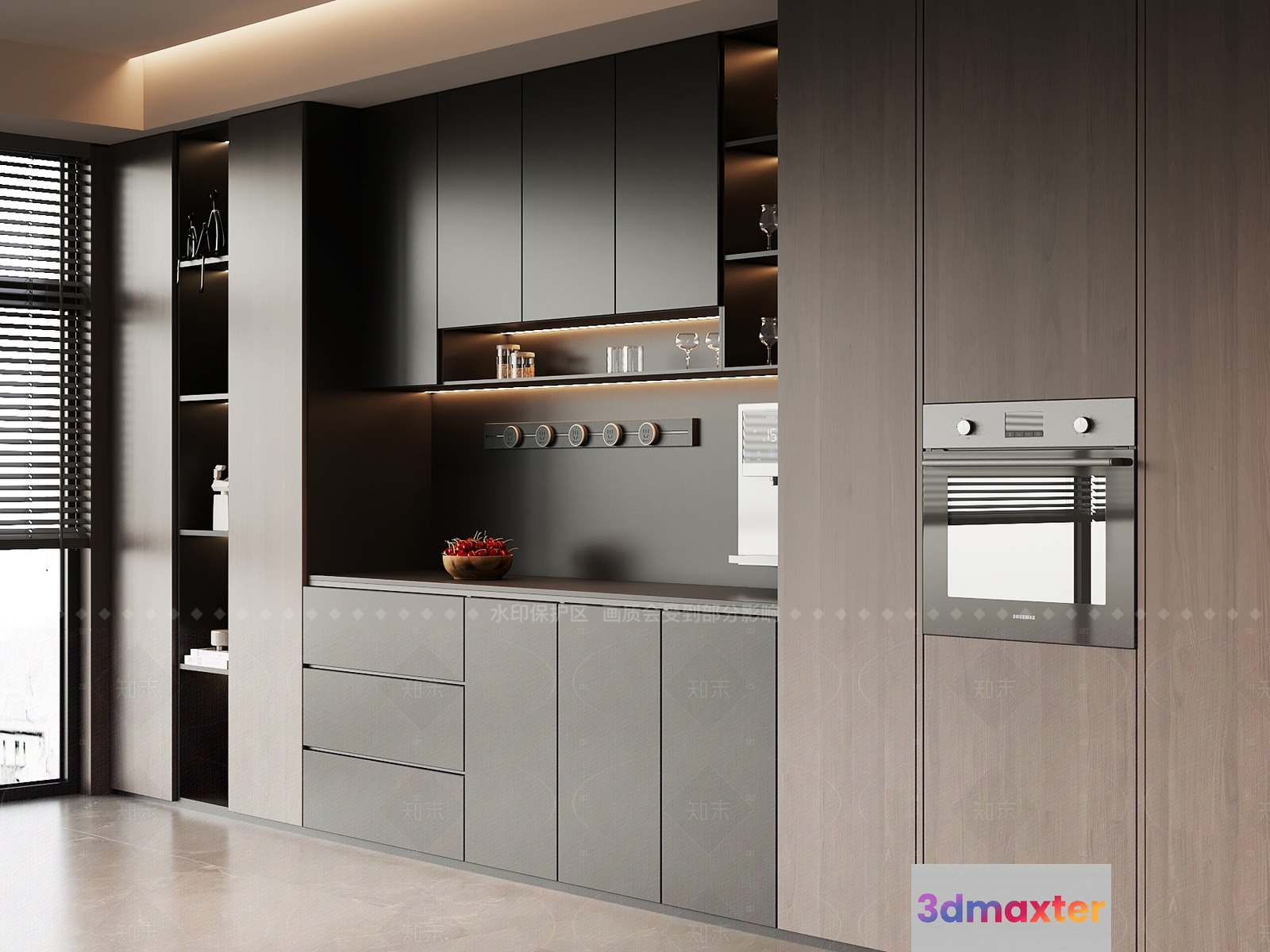 Modern Kitchen 3D Model - 1672 - VRAY Render