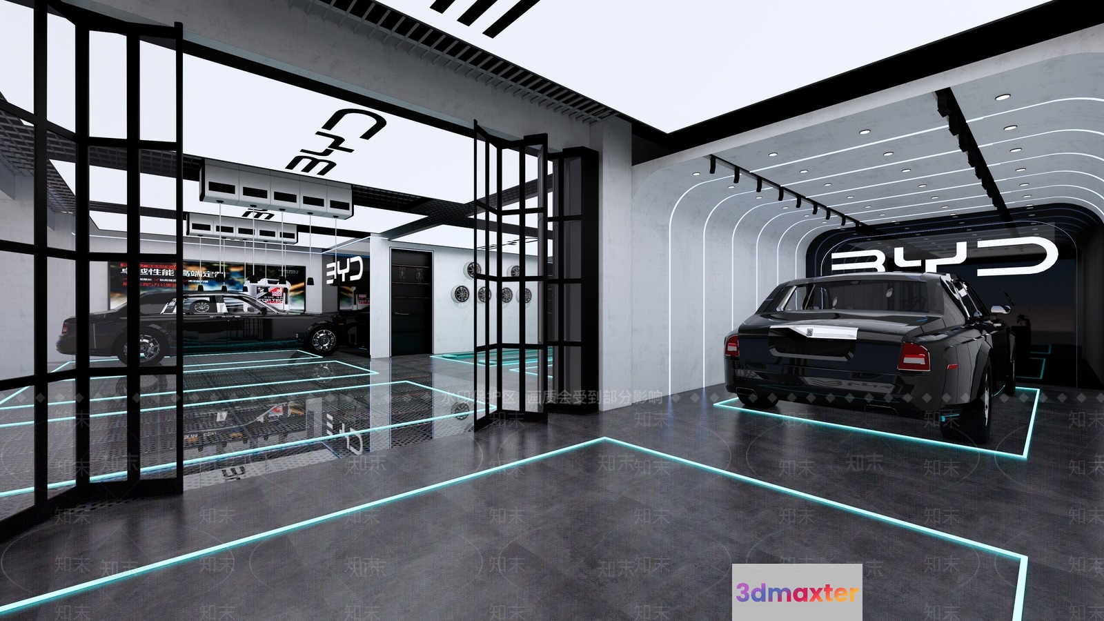 Modern Car Showroom 3D Model - 11187 - VRAY Render