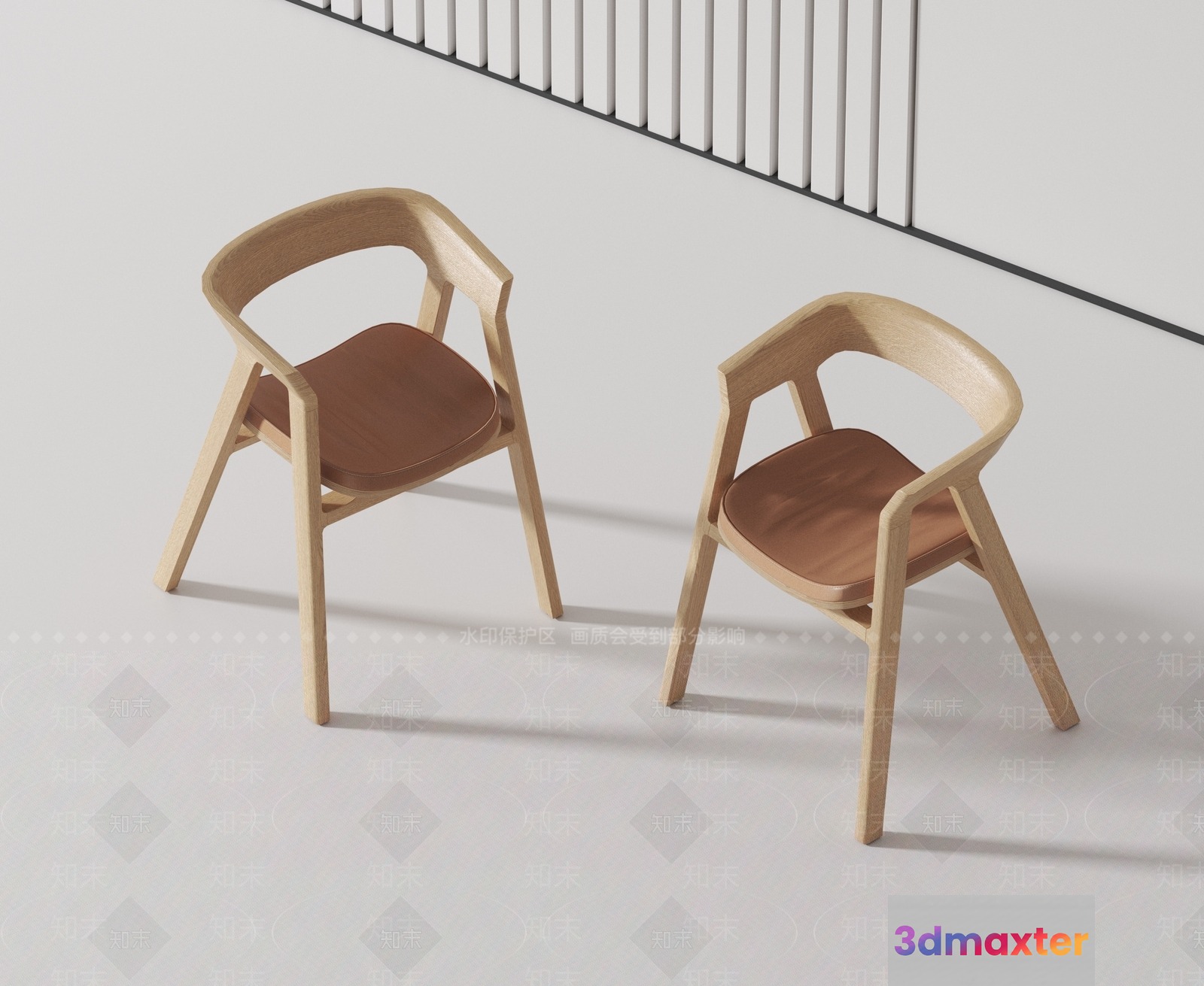 Modern Wooden Chairs 3D Model - 21451 - VRAY Render