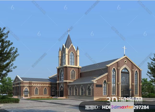 A Church 3D Model - 14837 - VRAY Render