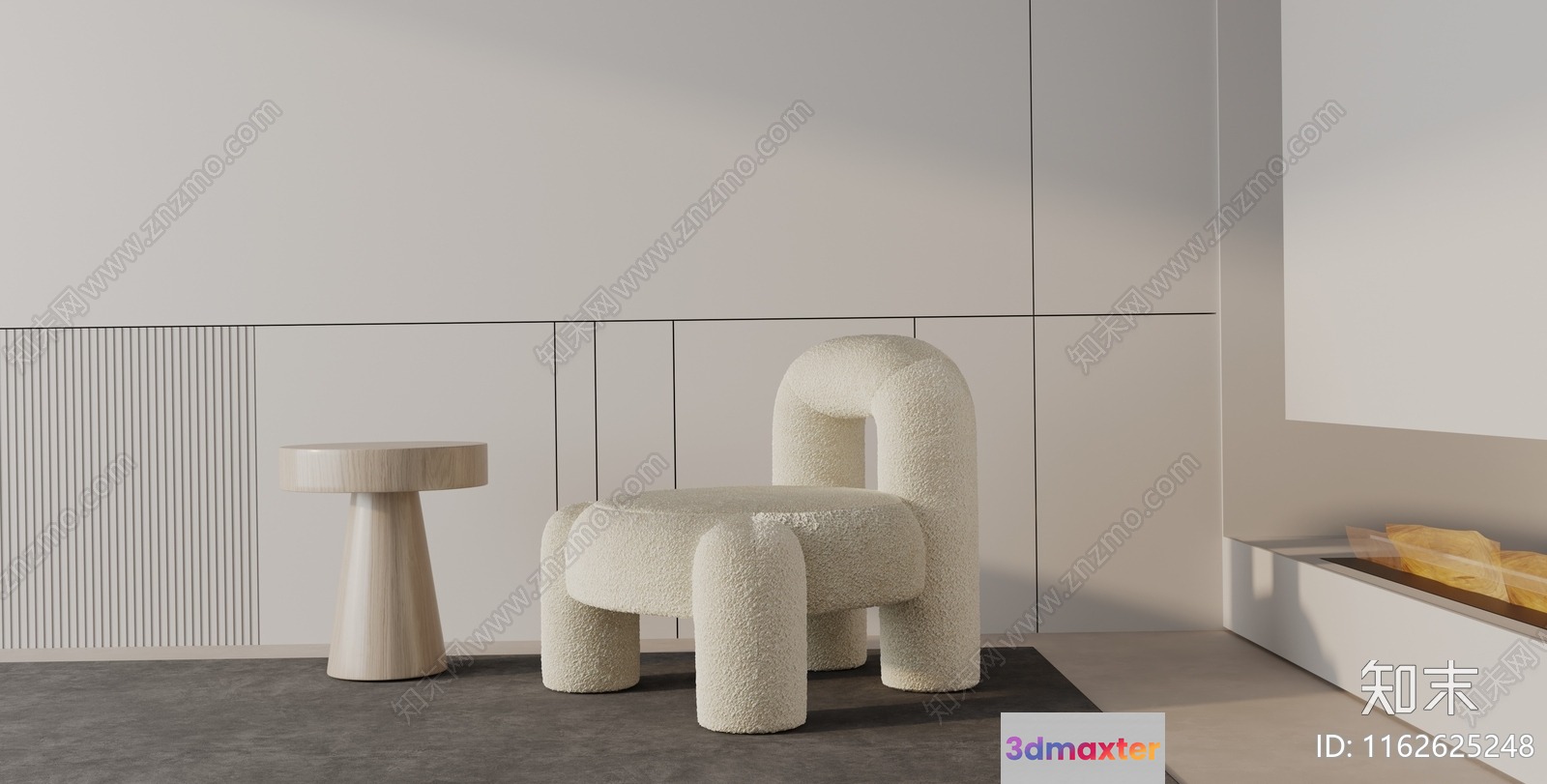 Modern Minimalist Living Room 3D Model - 16553 - VRAY Render