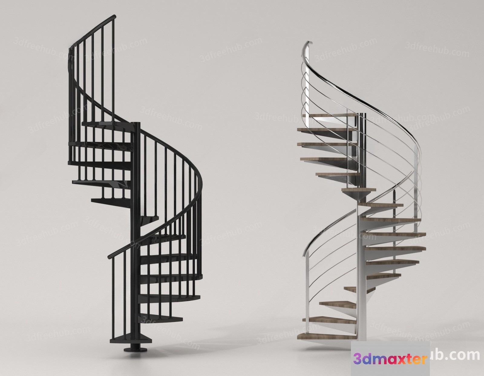 A Metal Spiral Staircase 3D Model - 17298 - VRAY Render