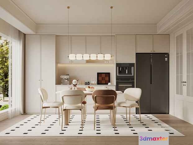 Modern Kitchen Lighting 3D Model - 2164 - VRAY Render