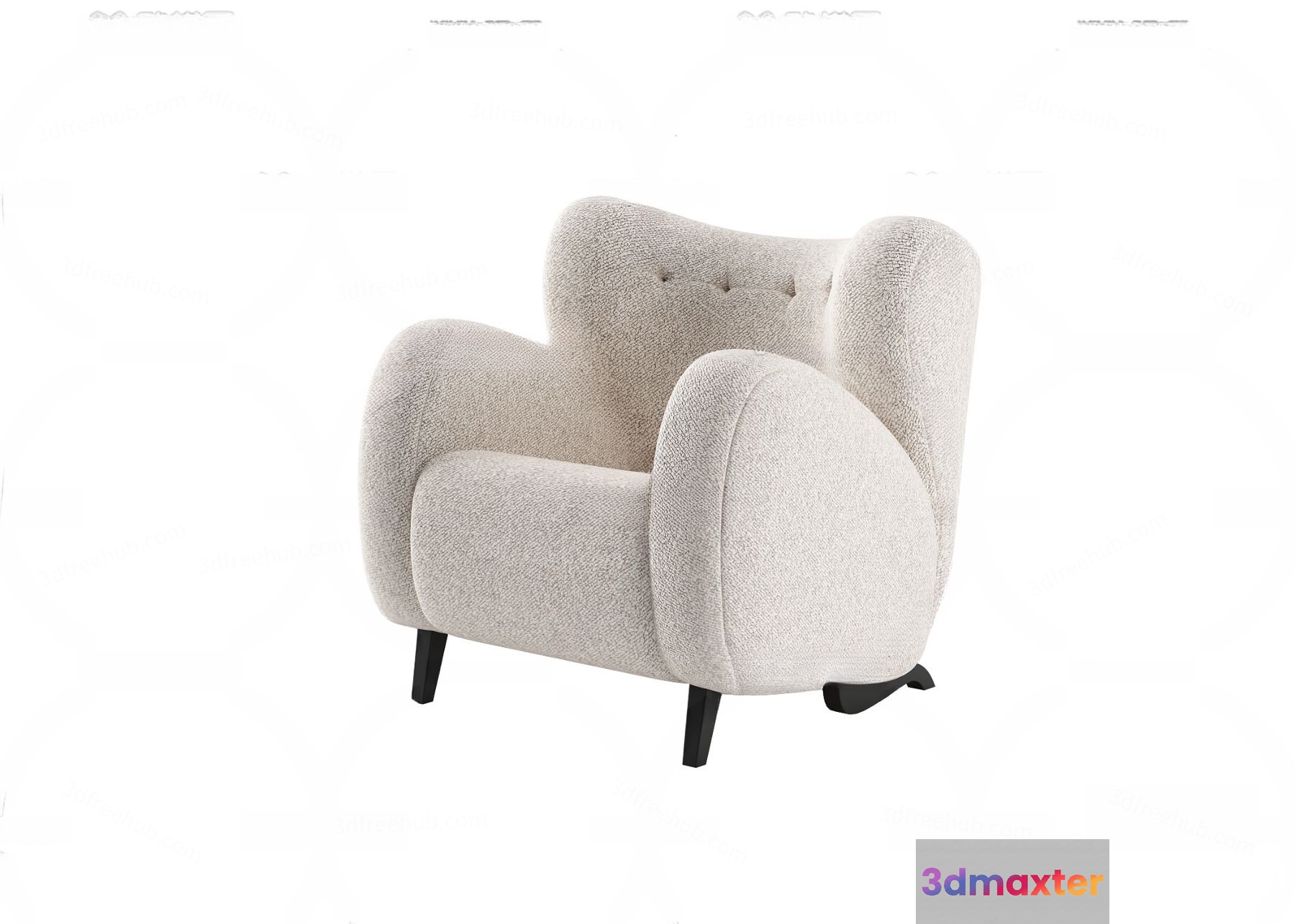 Modern White Chair 3D Model - 23505 - VRAY Render