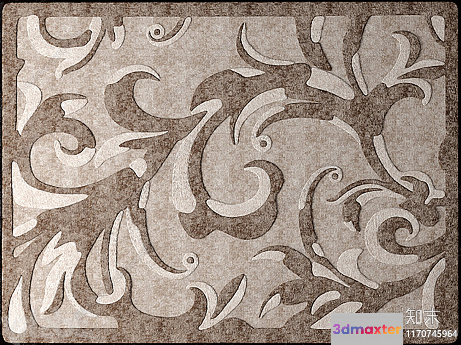 The Main Subject In This Image Is A Rug With A Floral Pattern 3D Model - 22777 - VRAY Render