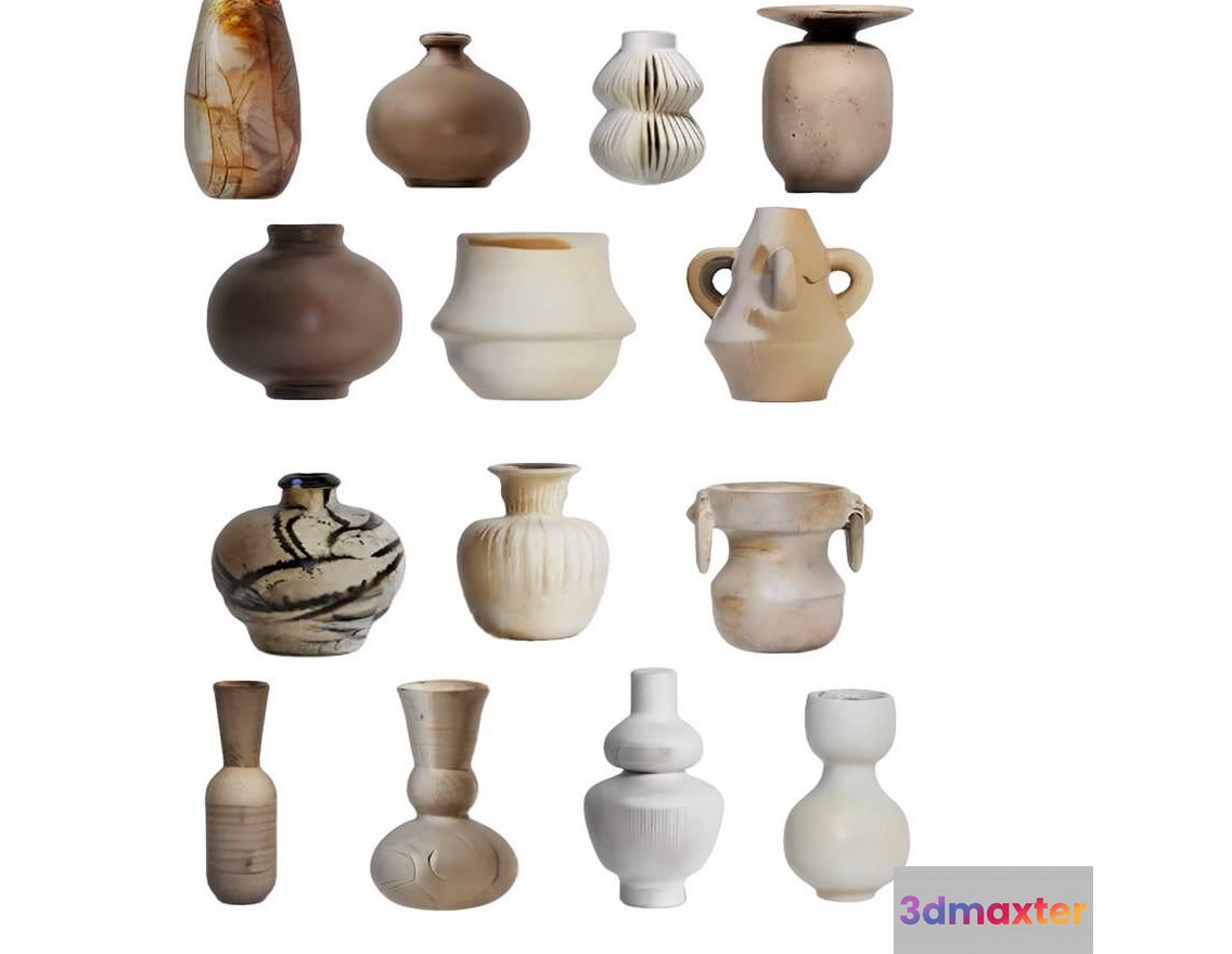 Vases Various Shapes And Styles 3D Model - 20573 - VRAY Render