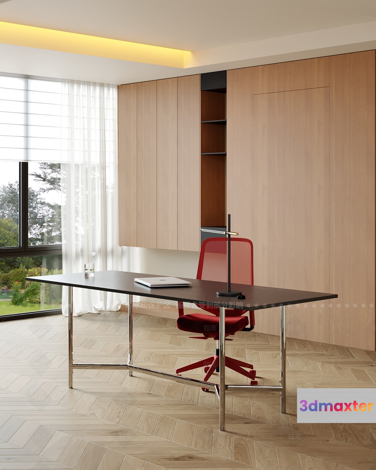 Modern Office Space 3D Model - 9872 - VRAY Render