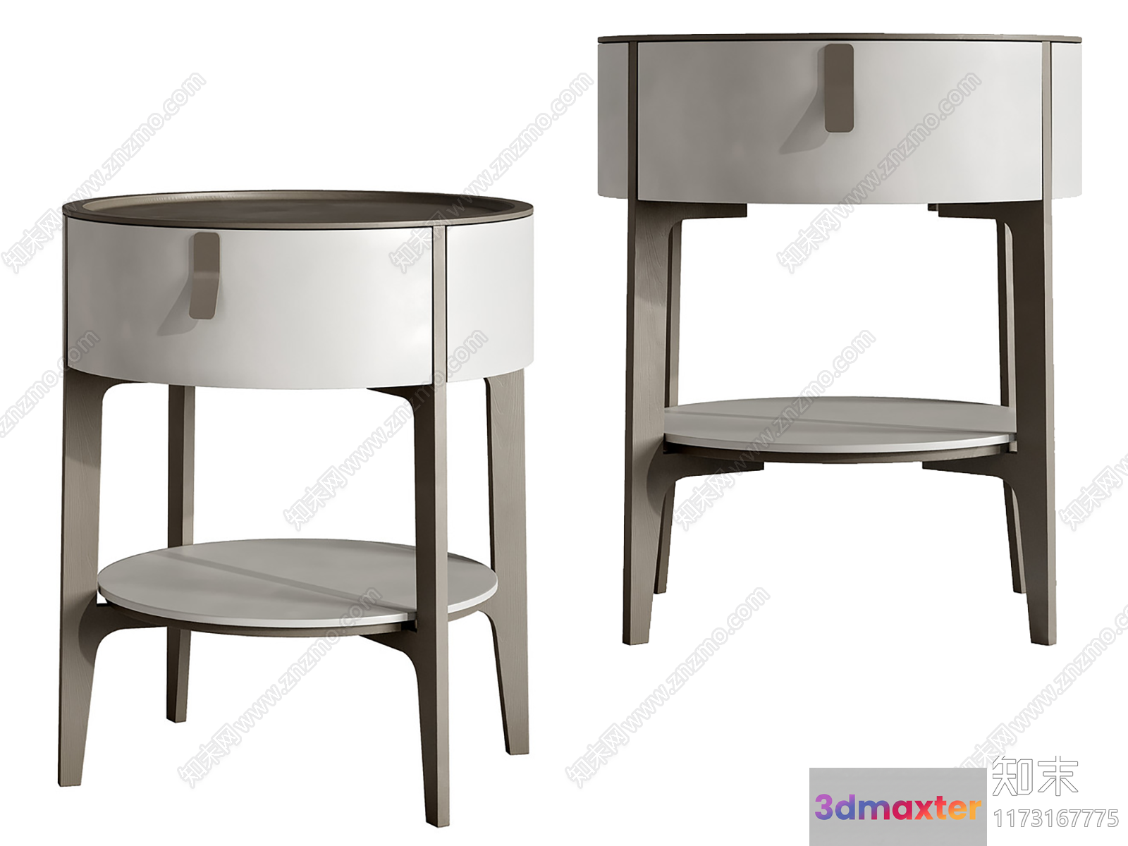 Mid-Century Modern Nightstands 3D Model - 10337 - VRAY Render