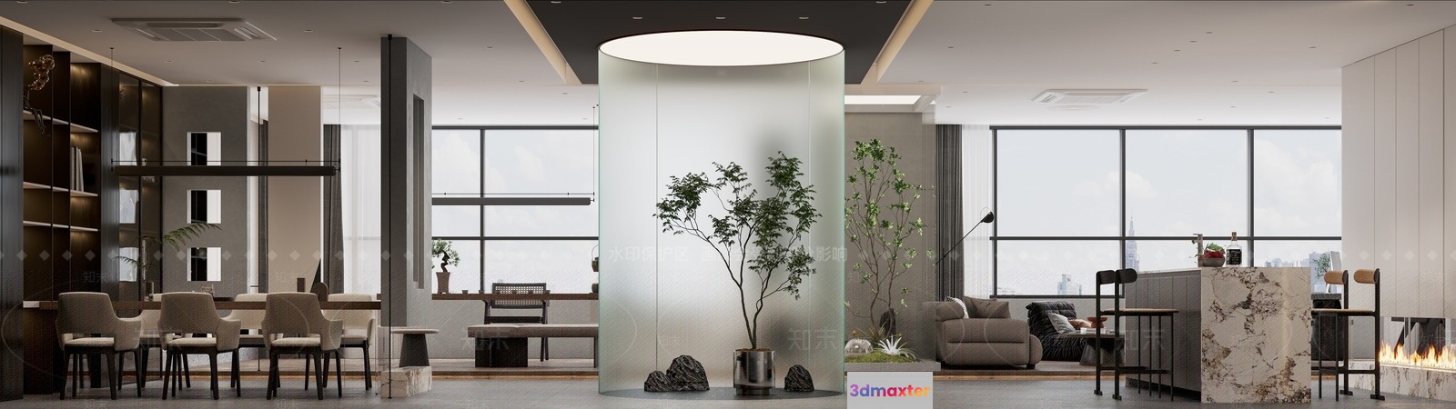 Modern Living Room 3D Model - 13703 - VRAY Render