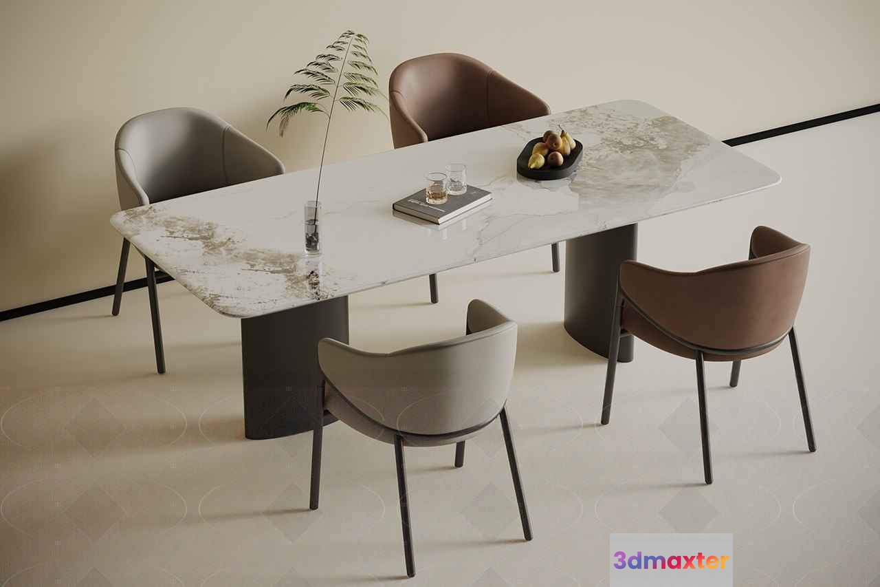 Modern Dining Table 3D Model - 7721 - VRAY Render