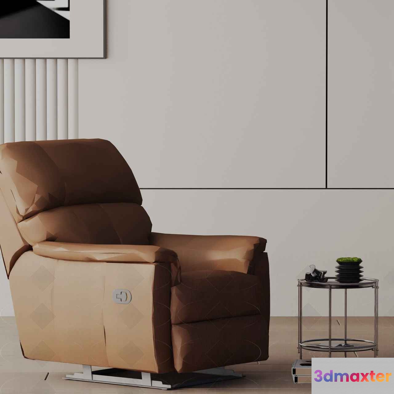 A Brown Recliner Chair 3D Model - 18260 - VRAY Render