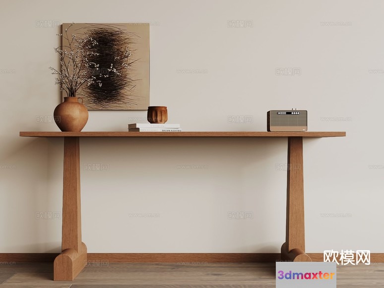 Modern Wooden Console Table 3D Model - 13238 - VRAY Render