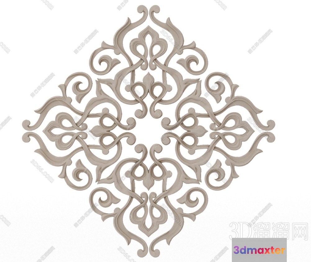The Main Subject Is A Decorative Design With Intricate Patterns 3D Model - 802 - VRAY Render