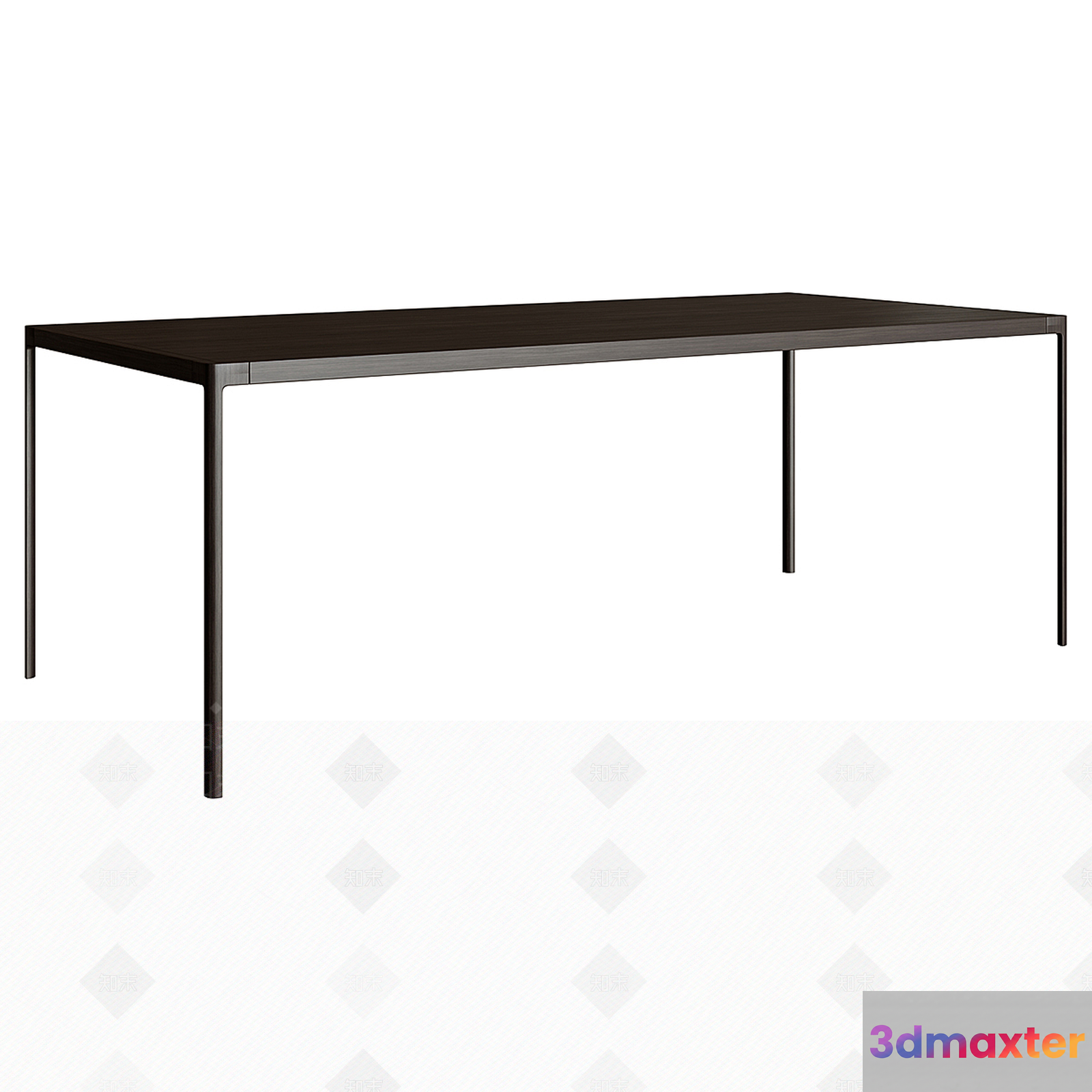 A Long Table With A Black Top And Legs 3D Model - 11236 - VRAY Render