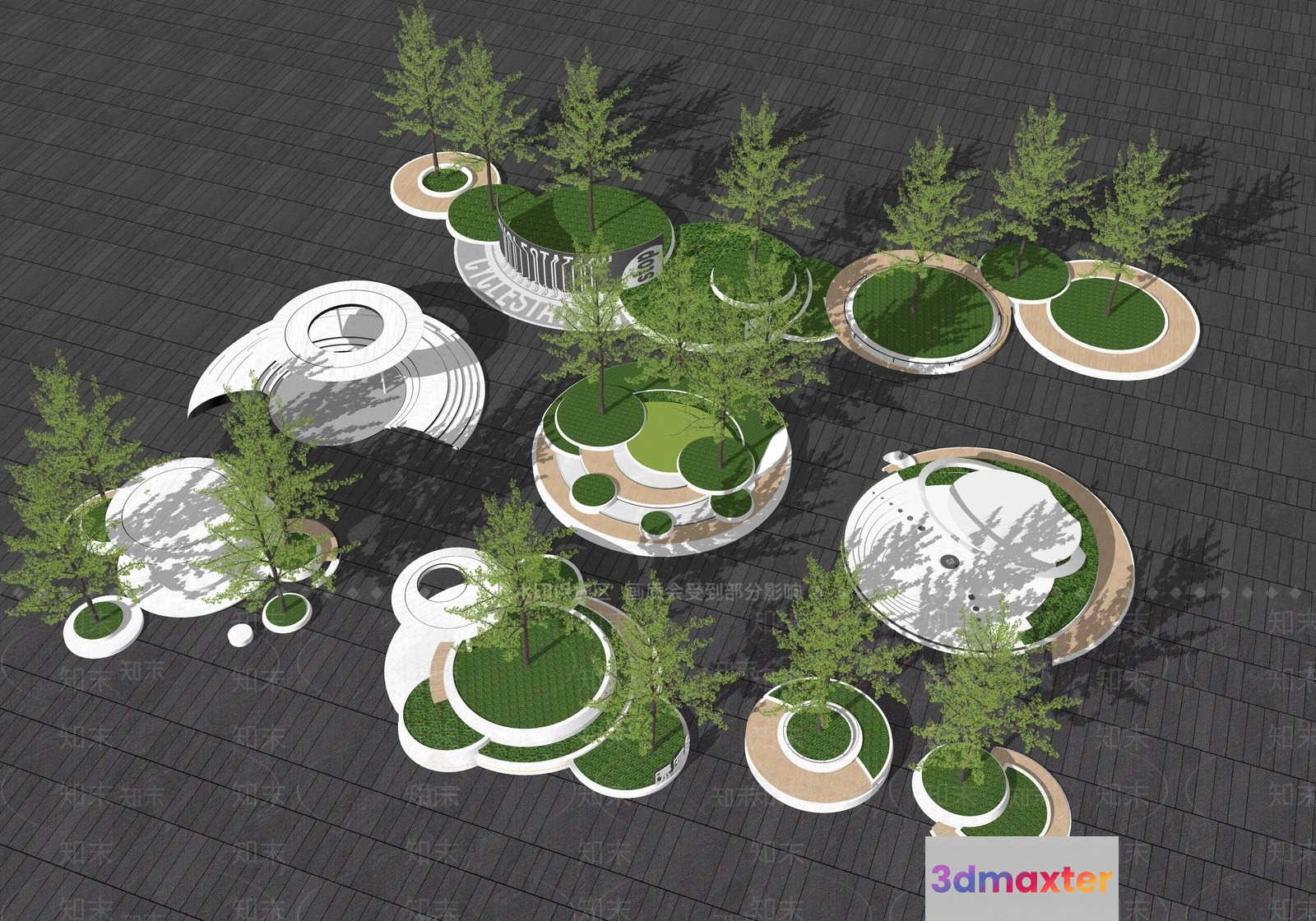 A Modern Garden Design 3D Model - 12727 - VRAY Render