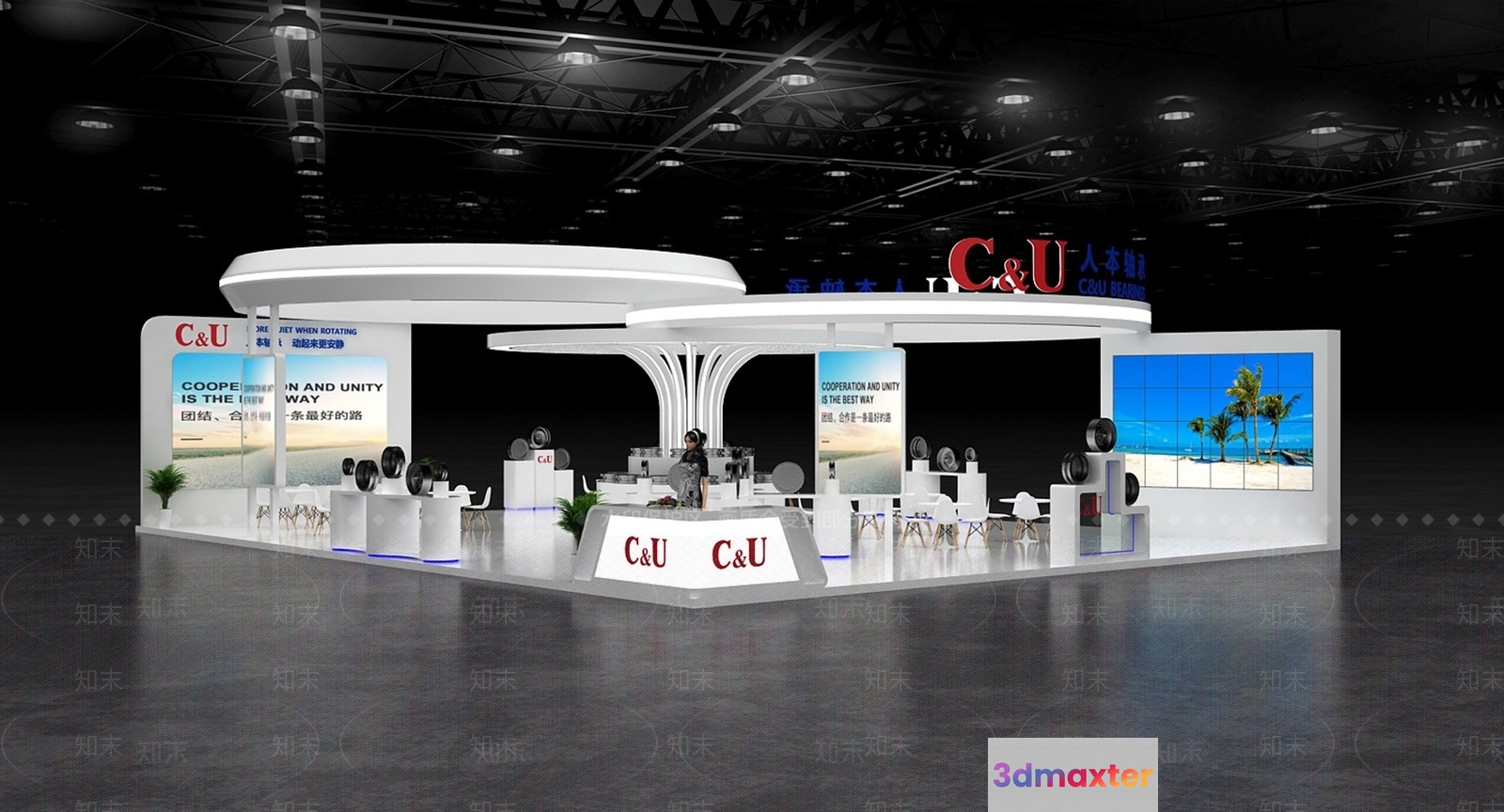 A Trade Show Booth 3D Model - 2443 - VRAY Render