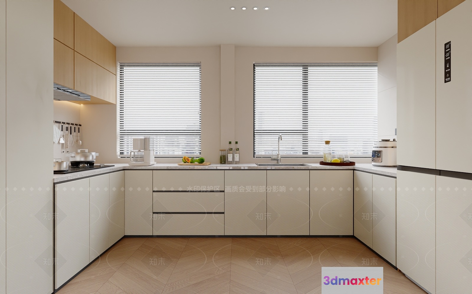 Modern Kitchen Setup 3D Model - 21367 - VRAY Render