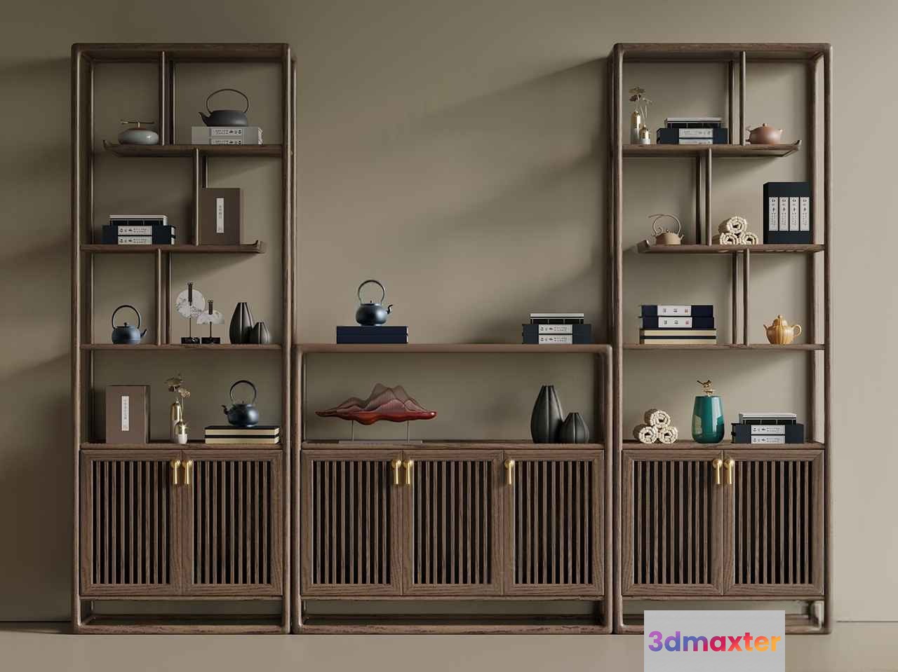 A Large Shelving Unit 3D Model - 7052 - VRAY Render