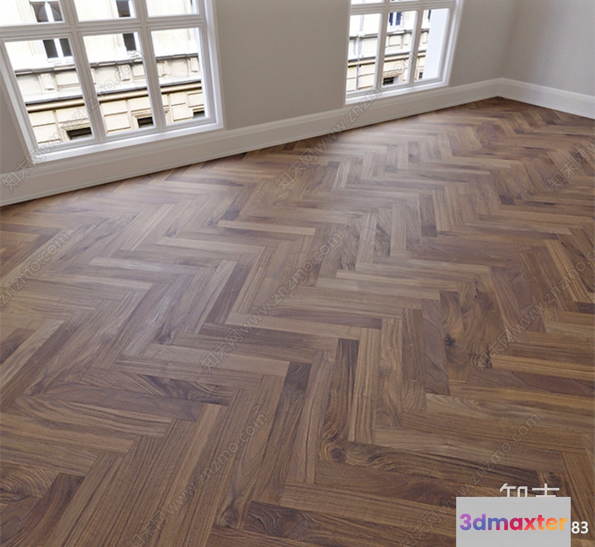 Wooden Herringbone Flooring 3D Model - 16673 - CORONA Render