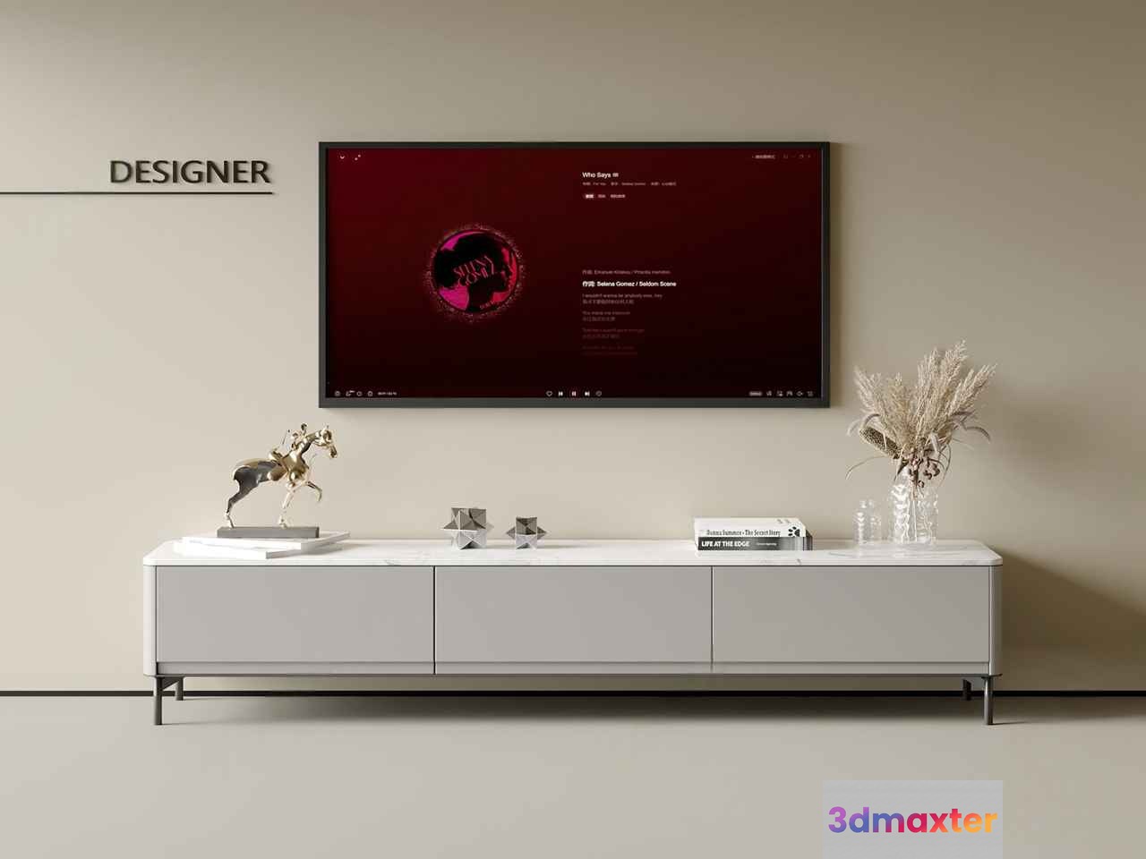 Modern Entertainment Center 3D Model - 4382 - VRAY Render