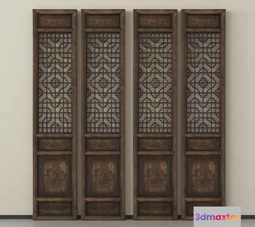 Three Wooden Decorative Panels 3D Model - 17606 - VRAY Render