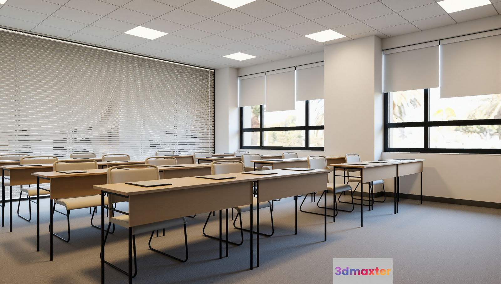 Empty Classroom 3D Model - 23222 - VRAY Render