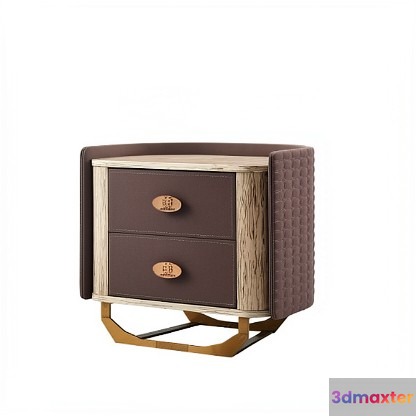 A Nightstand With Two Drawers 3D Model - 20564 - VRAY Render