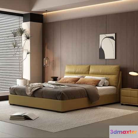Cozy Modern Bedroom 3D Model - 6045 - VRAY Render