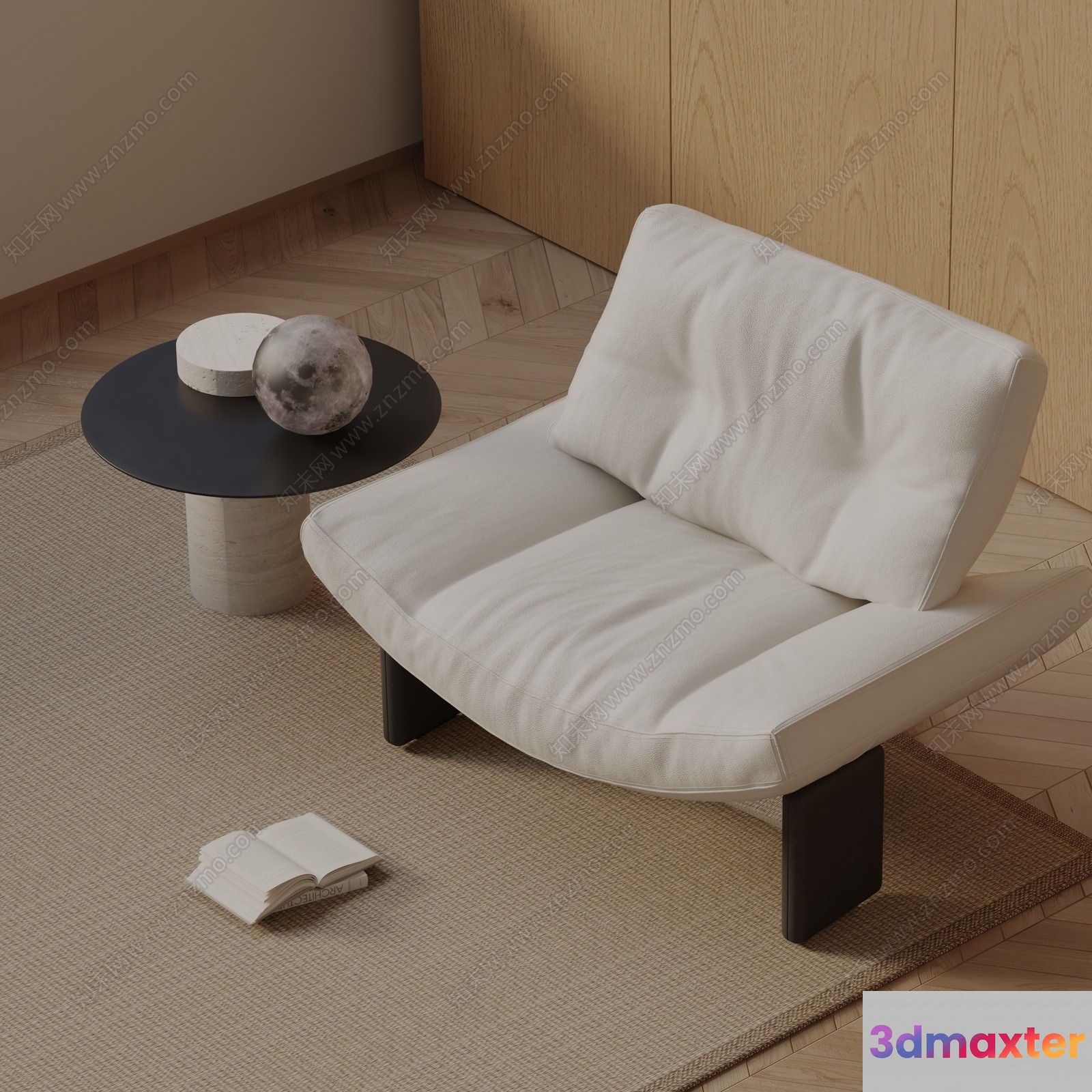 Modern Minimalist Living Room 3D Model - 14910 - VRAY Render