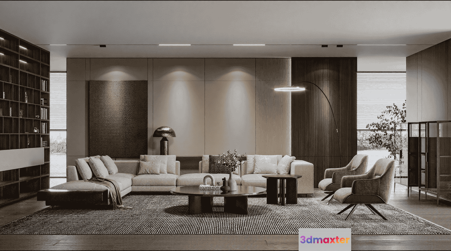 Modern Living Room 3D Model - 13354 - VRAY Render