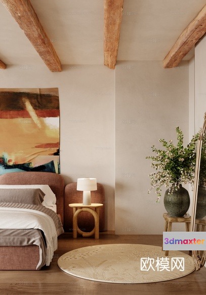 Cozy Bedroom 3D Model - 828 - VRAY Render