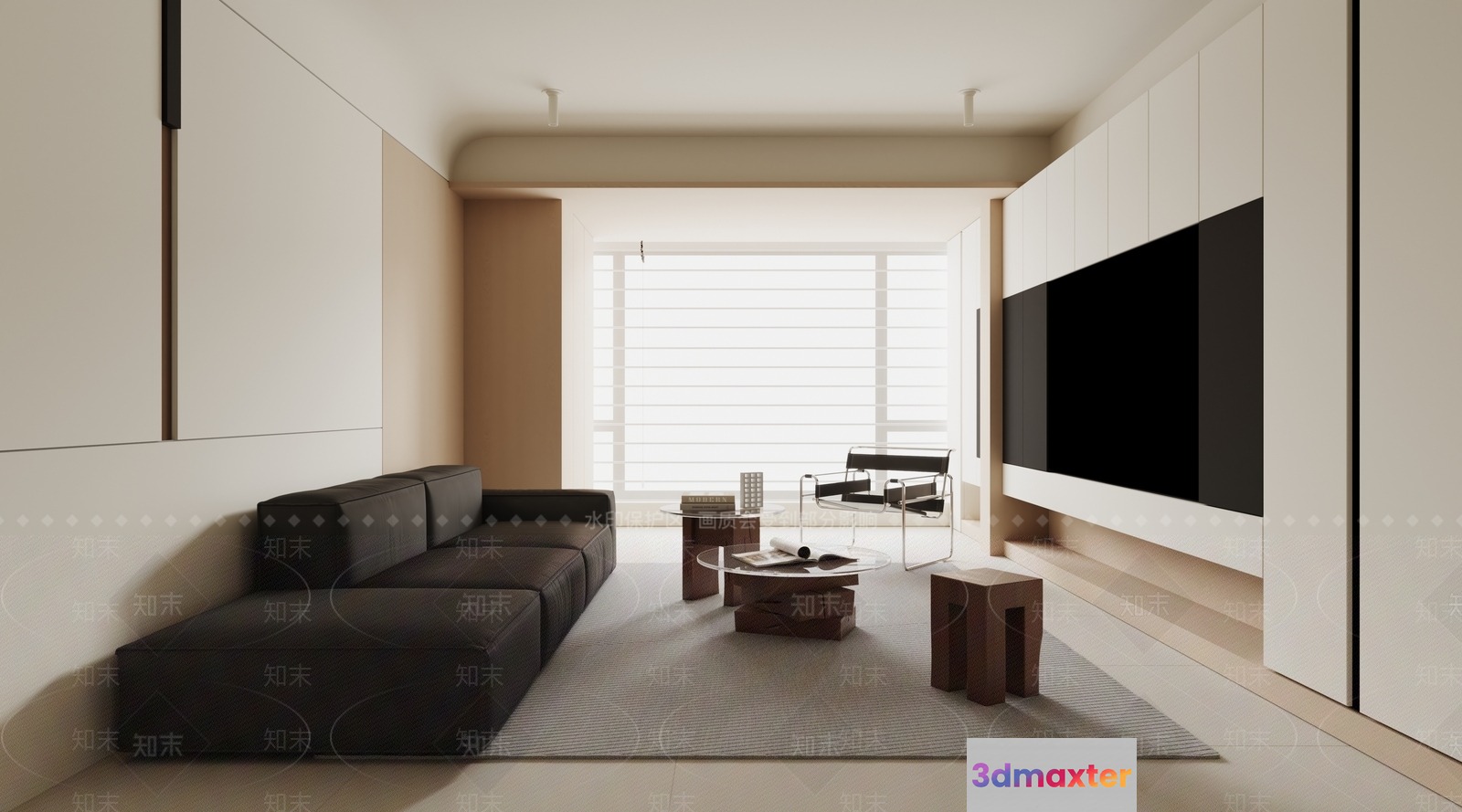 Modern Living Room 3D Model - 12522 - VRAY Render