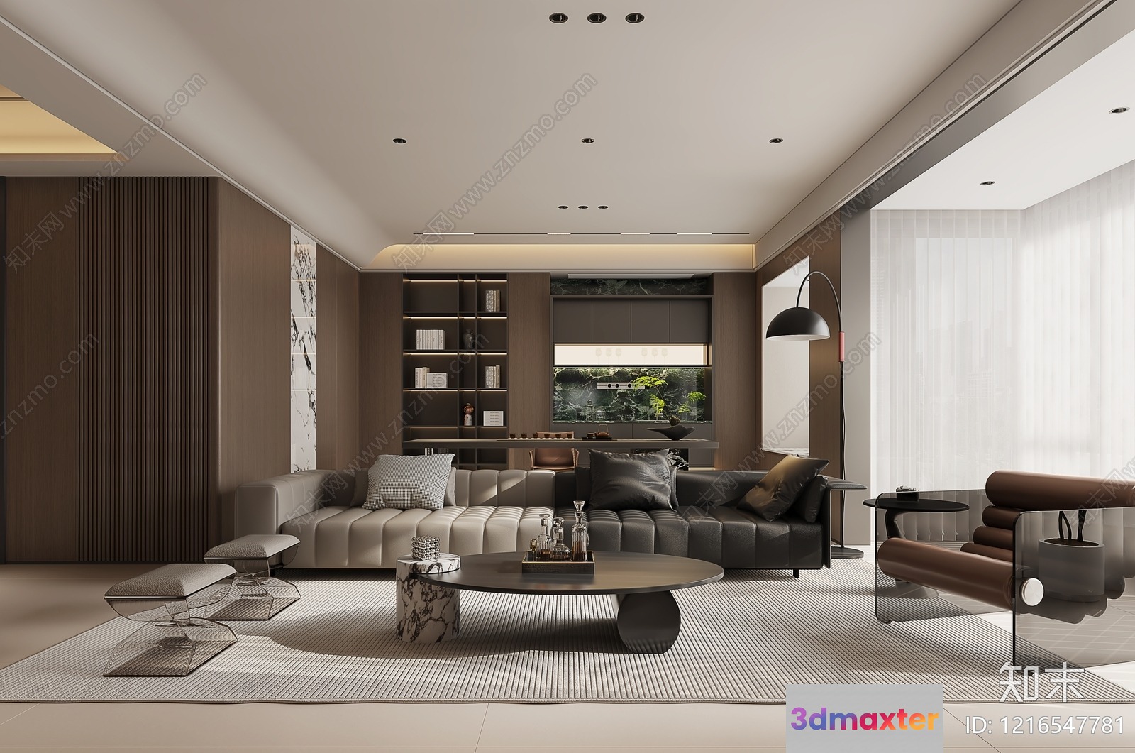 Modern Living Room 3D Model - 15029 - VRAY Render