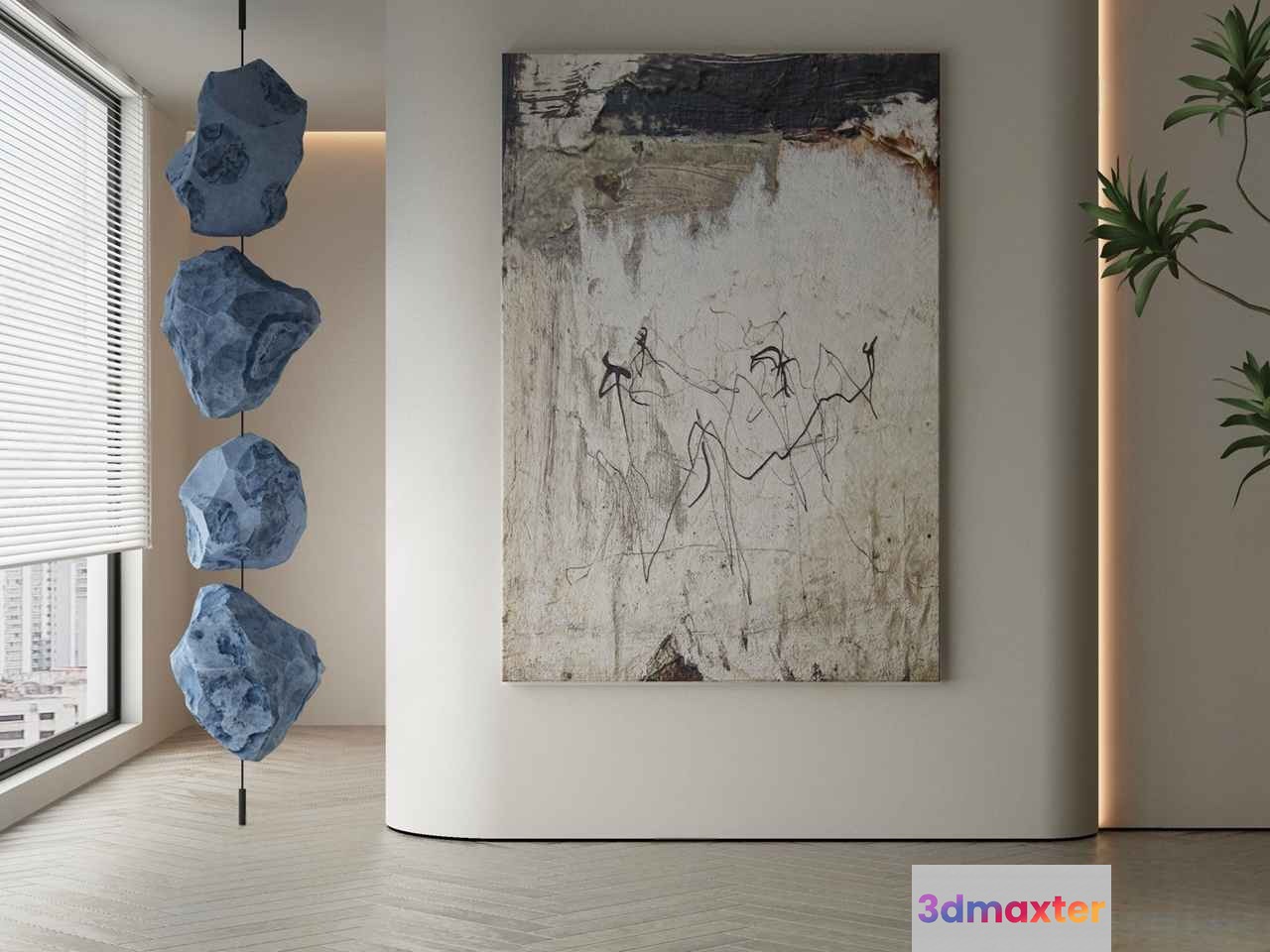 Modern Art Installation 3D Model - 982 - VRAY Render