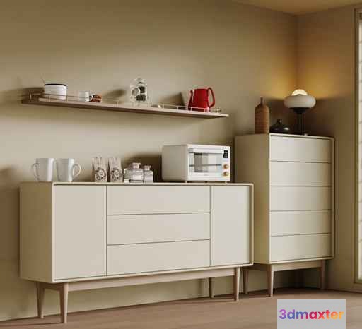 Modern White Furniture 3D Model - 14880 - VRAY Render