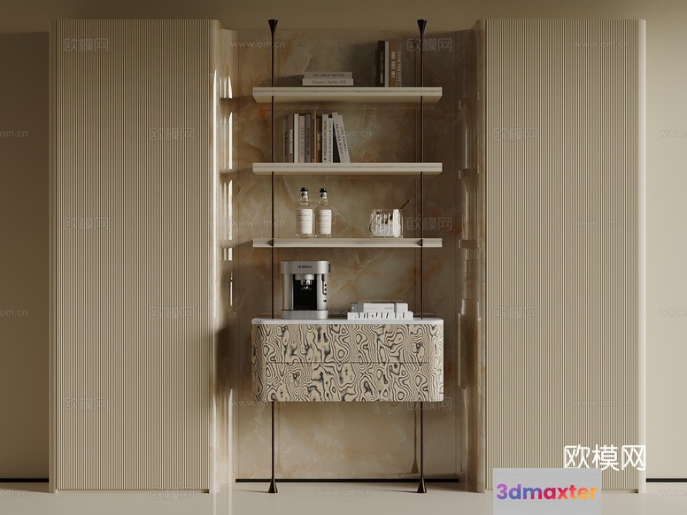 Cozy Beige Kitchen 3D Model - 13990 - VRAY Render