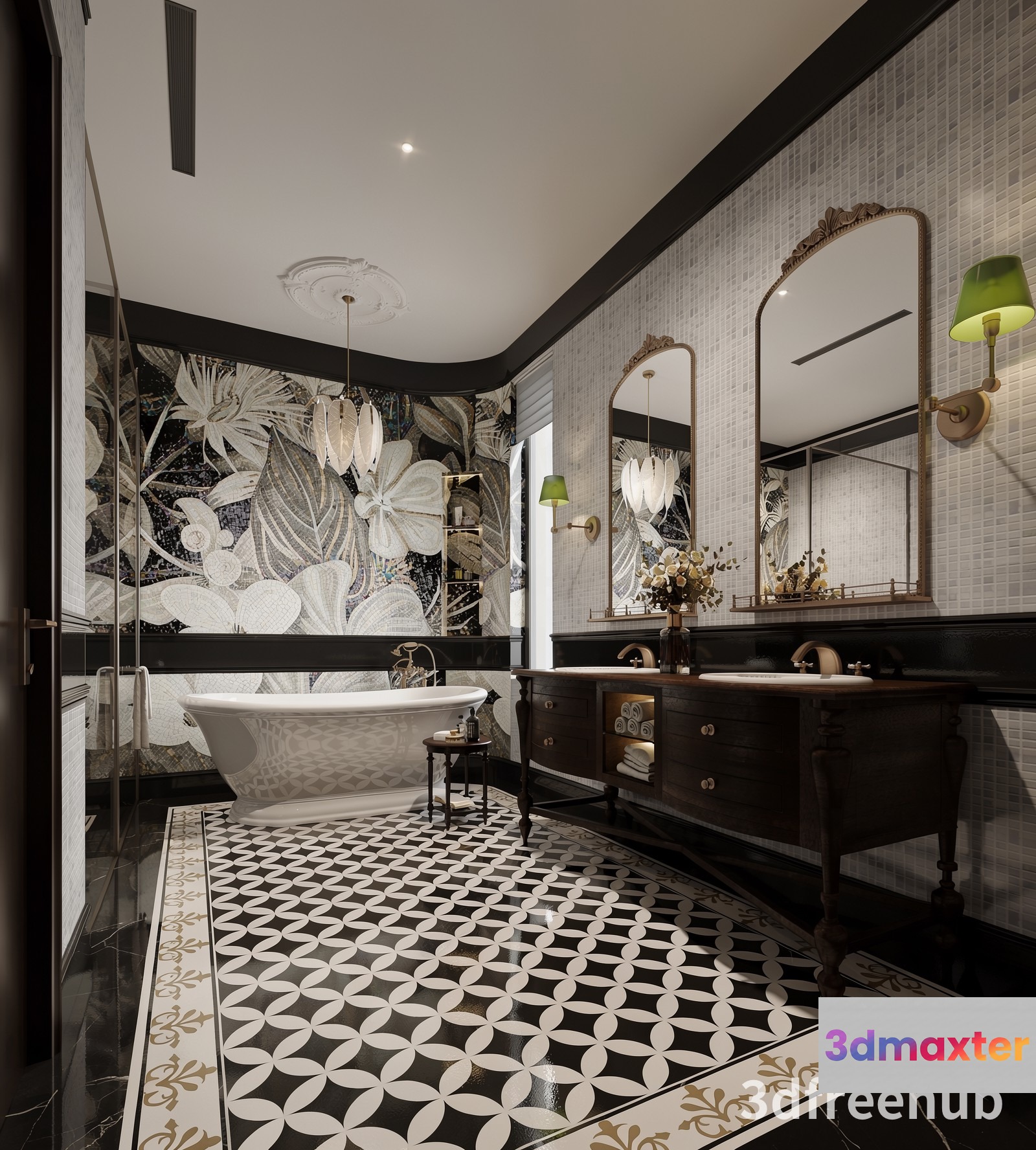 A Modern Bathroom 3D Model - 23626 - VRAY Render