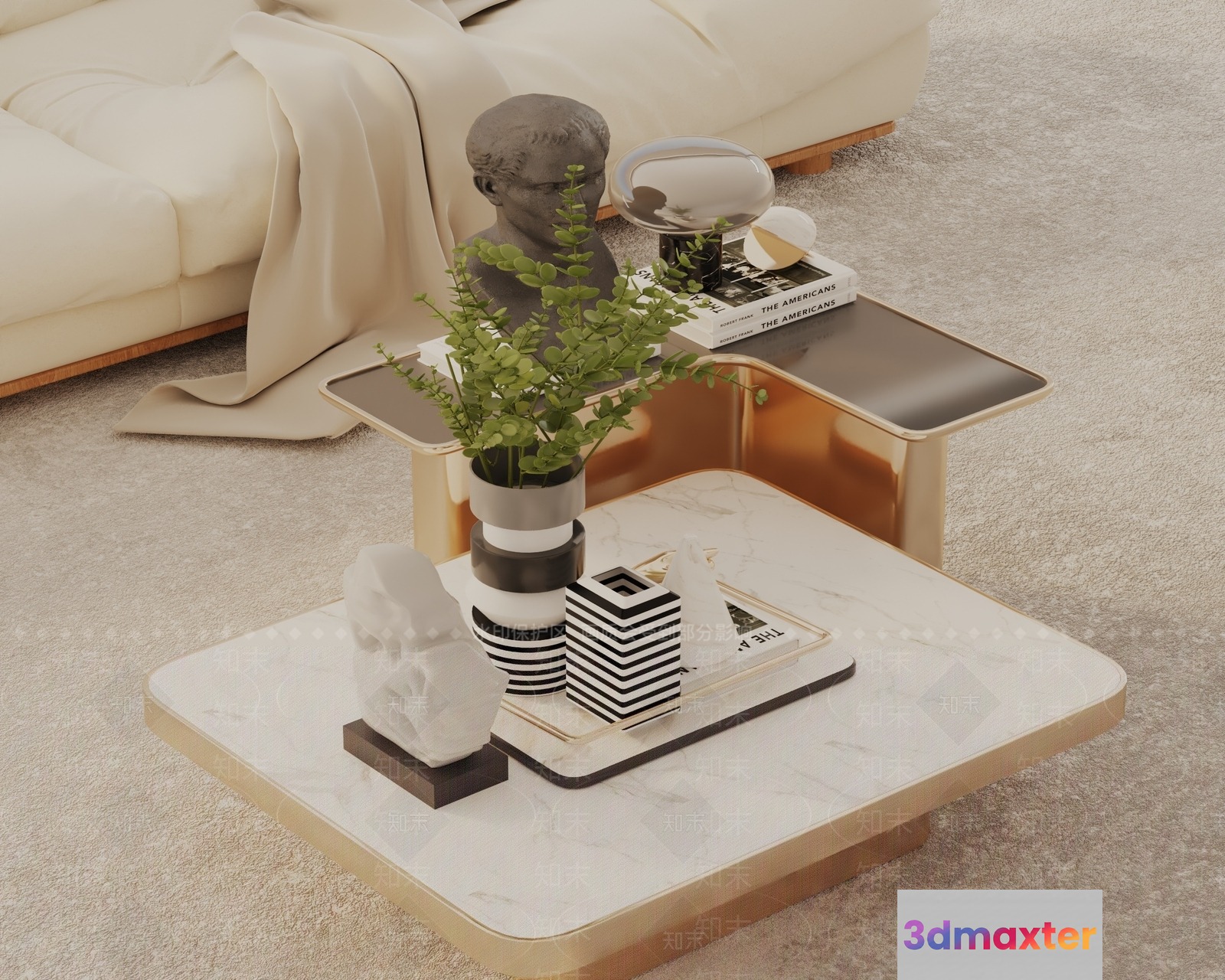 Modern Living Room 3D Model - 18510 - VRAY Render
