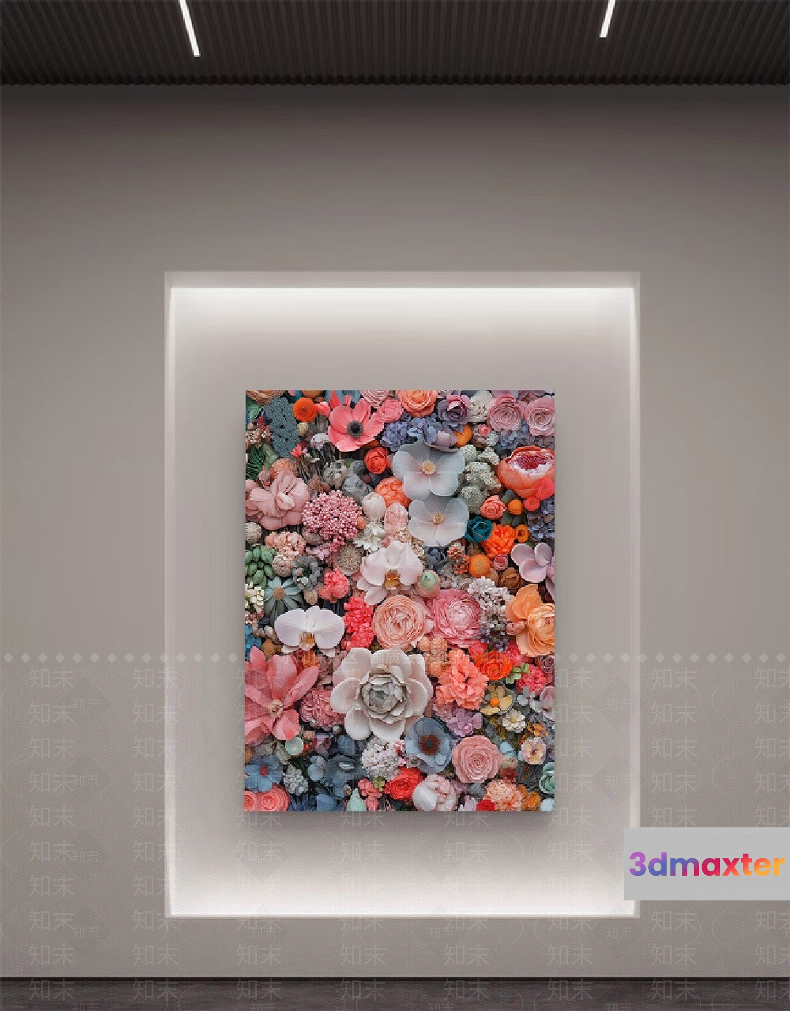 A Colorful Flower Painting 3D Model - 9244 - VRAY Render