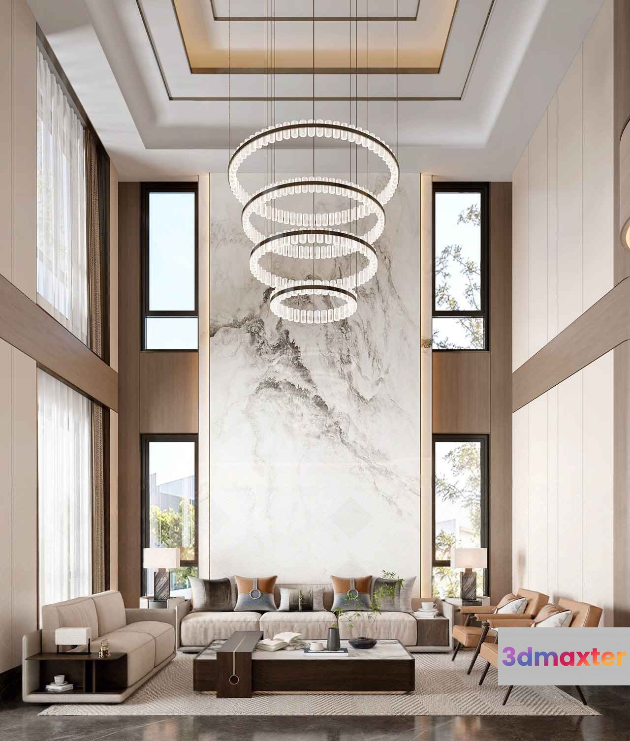 Modern Living Room 3D Model - 6235 - CORONA Render