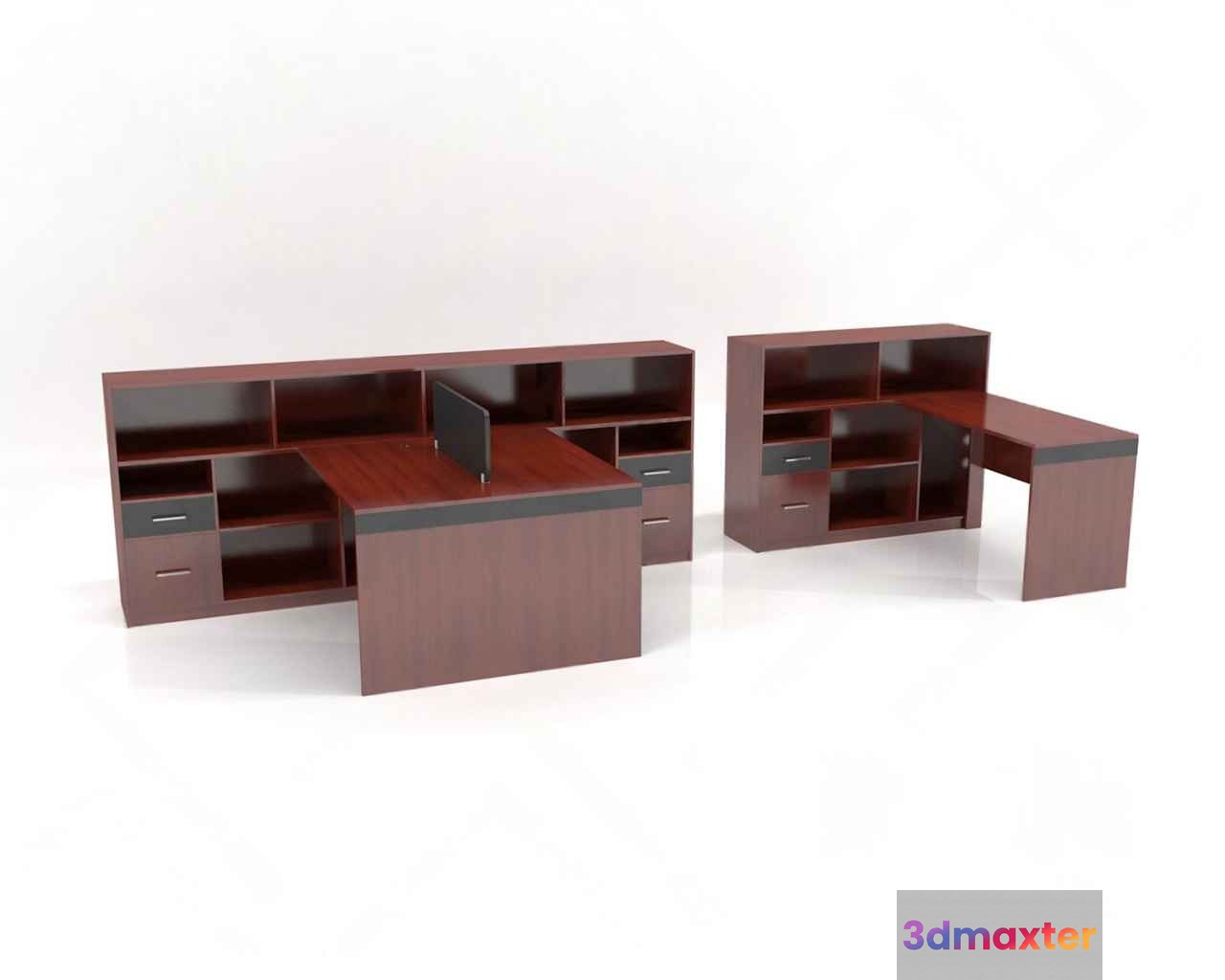 A Brown Office Desk 3D Model - 4569 - VRAY Render