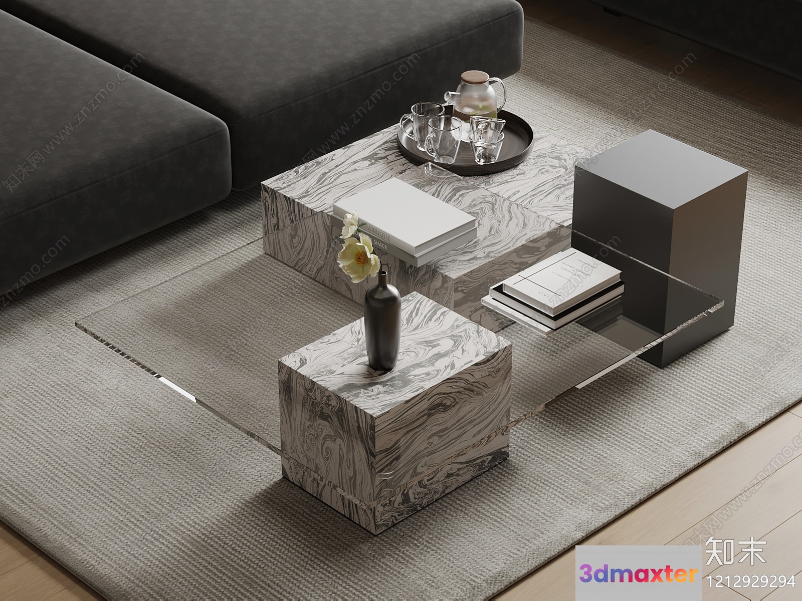 Modern Living Room 3D Model - 7730 - VRAY Render