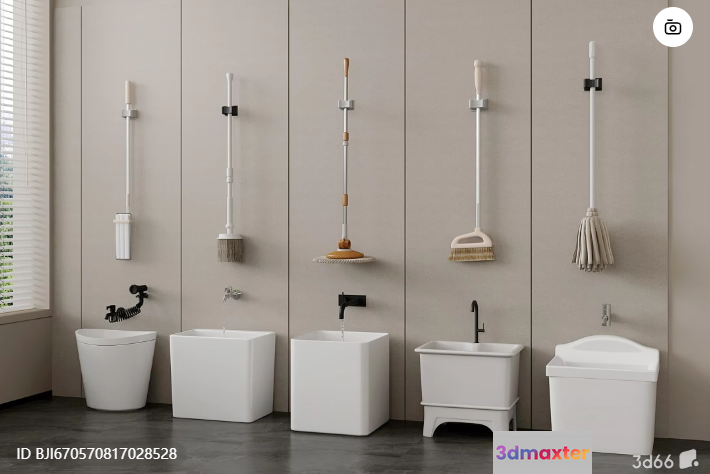 Modern Bathroom Fixtures 3D Model - 5591 - VRAY Render